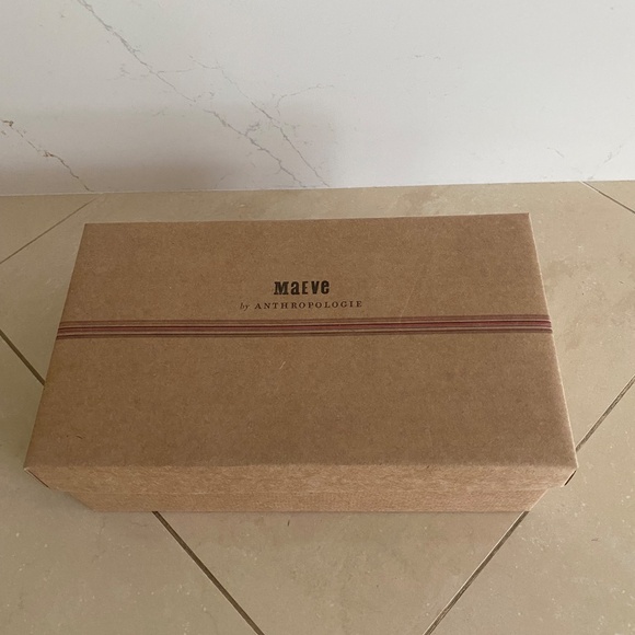 NWB Maeve by Anthropologie Square Toe Leather Ballet Stripped Flats Size 8 - Picture 4 of 7